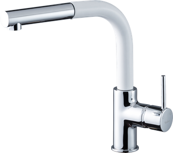 Товар: Rivelato Смеситель для кухни Ledro Г-обр.с выдвижной лейкой D-35мм brina cromo арт. - фото 1 Rivelato Смеситель для кухни Ledro Г-обр.с выдвижной лейкой D-35мм brina cromo арт. — фото 1, Смесители для кухни