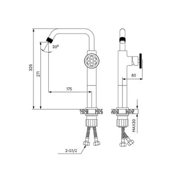 Смеситель для раковины Iddis Grange GRABLR1i01 Черный матовый — фото 3, Смесители для раковины
