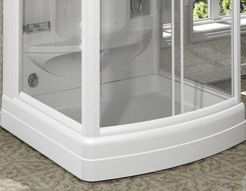 Душевая кабина Radomir Диана 1 118x108 1-05-1-0-0-0640 с баней профиль Белый стекло прозрачное — фото 2, Душевые кабины