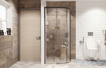 Душевой уголок Ambassador Queen 90х90 11011201Black профиль Черный стекло прозрачное — фото 7, Душевые уголки четверть круга