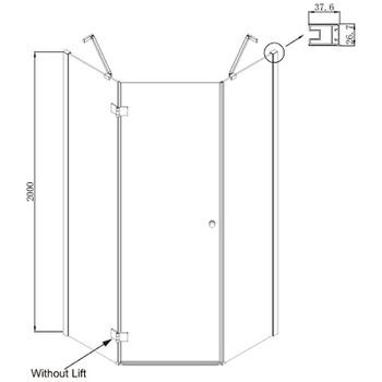 Душевой уголок Ambassador Diamond 100х100 12011112L профиль Хром стекло прозрачное — фото 5, Душевые уголки трапеция