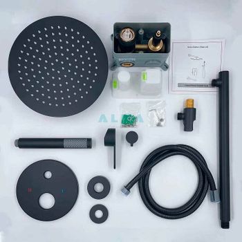 Душевая система ALMAes Sakari TVZ-0890 Черная матовая — фото 3, Встраиваемые душевые комплекты