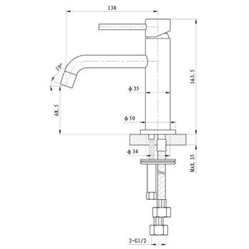 Смеситель для раковины Caprigo Don 53-022-BRG Золото матовое — фото 2, Смесители для раковины
