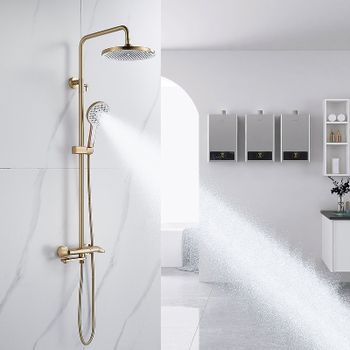 Душевая система Rose R39G R3936G Золото матовое — фото 15, Душевые стойки