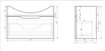 Тумба LAGUNA, 75 см, подвесная, 1 ящик, белый глянец — фото 6, Тумбы под раковину