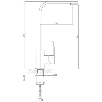 Смеситель для кухни Haiba HB70815 Нержавеющая сталь — фото 2, Смесители для кухни