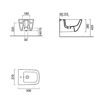 Биде GSI Sand 50 9064111 Белое — фото 3, Биде подвесные