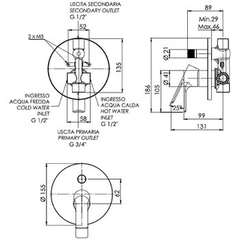 Смеситель для душа Remer Energy EY09H Хром — фото 2, Смеситель для душа