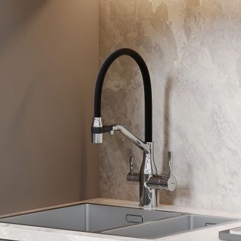 Смеситель для кухни Sancos Orta SC4008CH Хром Черный — фото 6, Смесители для кухни