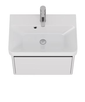 Тумба Luxury, 55 см, подвесная, 1 ящик, белый матовый — фото 10, Тумбы под раковину