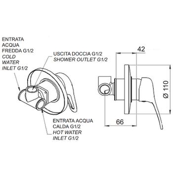 Смеситель для душа Remer Kiss K30 Хром — фото 2, Смеситель для душа