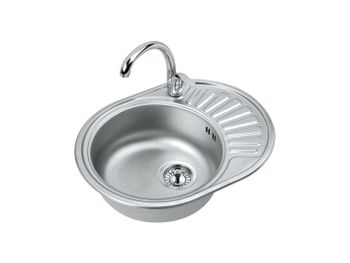 Мойка для кухни ALVEUS GENESIS CIKLO 10 SAT-90 570x440 в комплекте с сифоном 1130550 — фото 1, Кухонные мойки