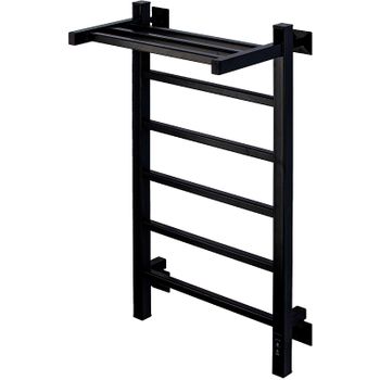 Электрический полотенцесушитель Comfysan Marte-K EC-6 80x40 012571 с полкой Черный матовый — фото 1, Электрические полотенцесушители