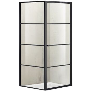 Душевой уголок Azario Richmond 100х100 R AZ-NAG1221 1000 профиль Черный стекло прозрачное — фото 1, Квадратные душевые уголки