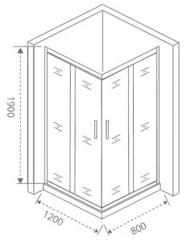 Душевой уголок Good Door Cofe CR-120-80-C-B 120x80 КФ00008 профиль Черный стекло прозрачное — фото 2, Прямоугольные душевые уголки