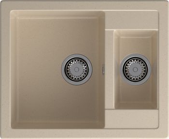 GRANFEST Мойка QUADRO 610K 1,5-чаши 610*500мм кашемир арт.GF- — фото 2, Кухонные мойки