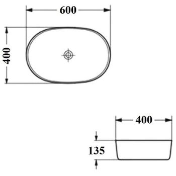 Раковина-чаша Bond 60 S51-600 Белая глянцевая — фото 2, Раковины накладные
