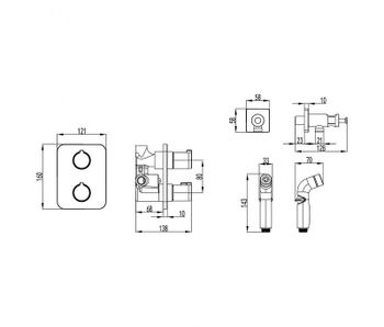 Гигиенический душ со смесителем Lemark Yeti LM7820C Хром — фото 2, Гигиенические души