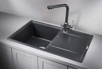 Granula-7804, ЧЁРНЫЙ, кухонная мойка, кварц — фото 2, Кухонные мойки