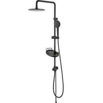 Душевая система Lemark Bronx LM3788BL Черная — фото 1, Душевые стойки