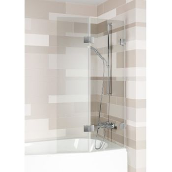 Шторка на ванну Riho VZ Scandic NXT X500 Space Saver 91 P G001172120 (GX00642C2) профиль Хром стекло — фото 1, Шторки для ванной распашные