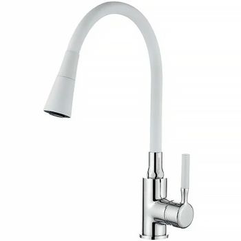 Смеситель для кухни Accoona A9890G-1 Хром Белый — фото 1, Смесители для кухни