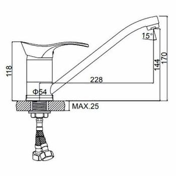 Смеситель для кухни Ledeme H01 4901L Хром — фото 2, Смесители для кухни