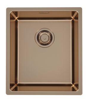 Мойка для кухни KOMBINO 20 MONARCH COPPER SAT-90 500X400X195 U в комплекте с выпуском без сифона — фото 1, Кухонные мойки