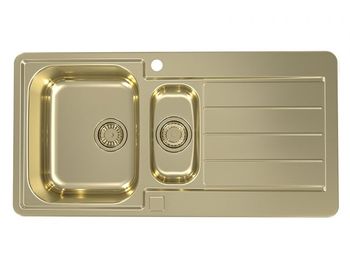 Мойка для кухни LINE MONARCH 10 COPPER 980X500 1+1/2 в компл. с выпуском без сифона, — фото 1, Кухонные мойки