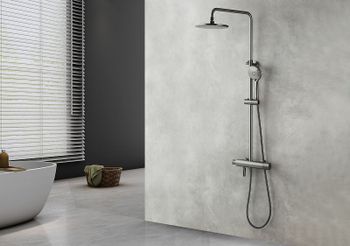 Душевая система Lemark Bronx LM3772GM Графит — фото 3, Душевые стойки