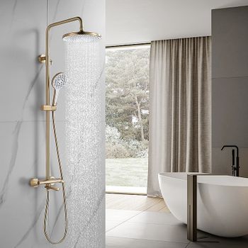 Душевая система Rose R39G R3936G Золото матовое — фото 12, Душевые стойки