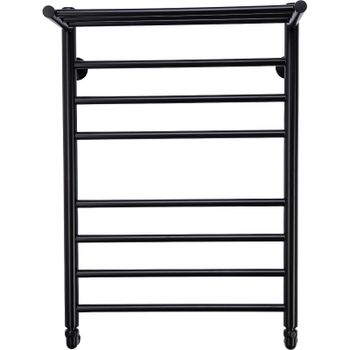 Водяной полотенцесушитель Comfysan Luce W-8 80x50 015497 с полкой Черный матовый — фото 3, Водяные полотенцесушители