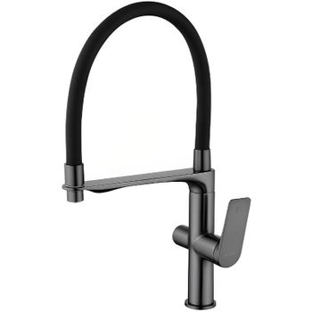 Смеситель для кухни Haiba HB76816-3 Оружейная сталь Черный — фото 1, Смесители для кухни