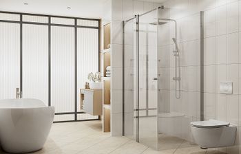 Душевой уголок Ambassador Nord 120х80 13011107 профиль Хром стекло прозрачное — фото 3, Прямоугольные душевые уголки