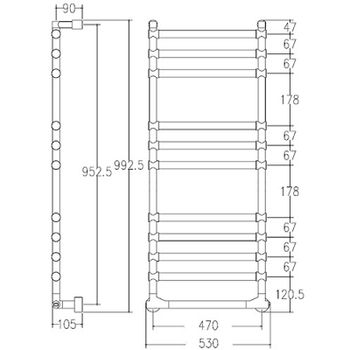 Электрический полотенцесушитель Margaroli Sole 5144711CRNB Хром — фото 2, Электрические полотенцесушители