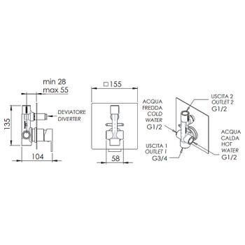 Смеситель для душа Remer Q-Design QD09 Хром — фото 2, Смеситель для душа