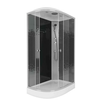 Душевая кабина Niagara Eco NG-4512-14R BLACK (120х80х215) низкий поддон(13см),стекло мозаика,3 места — фото 2, Душевые кабины