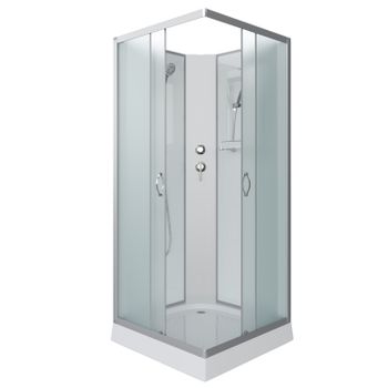 Душевая кабина Niagara Classic NG-1101-14BK (90х90х200) низкий поддон(13см),стекло матовое,3 места с — фото 1, Душевые кабины