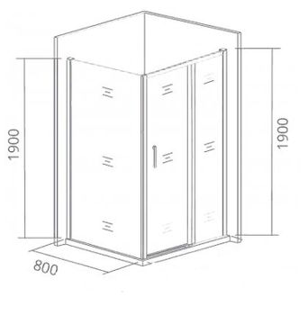 Душевая стенка Good Door Cofe SP-80-C-B 80 КФ00018 профиль Черный стекло прозрачное — фото 3, Боковые стенки
