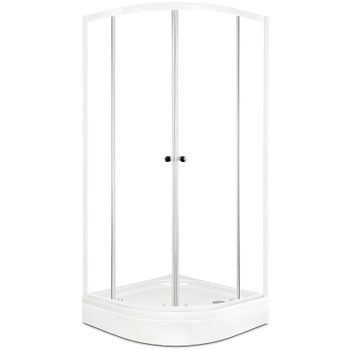 Душевой уголок Melodia della vita Segment Low 80x80 MSETWSL8080TWt профиль Белый стекло прозрачное — фото 1, Душевые уголки четверть круга