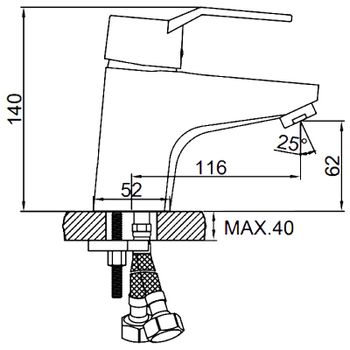 Смеситель для раковины Ledeme H63 1063L Хром — фото 2, Смесители для раковины