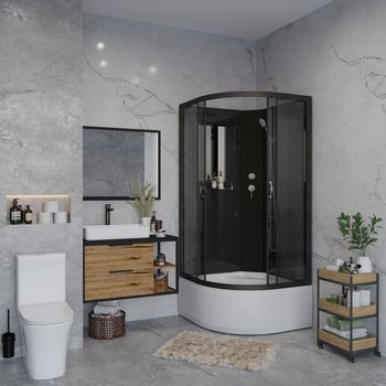 Душевая кабина Niagara Classic NG-6508-14BK (90х90х200) высокий поддон(40см),черный,стекло тонирован — фото 3, Душевые кабины