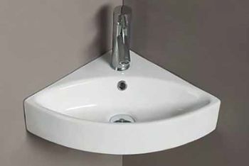 Раковина CeramaLux 50 78378 угловая Белая глянцевая — фото 3, Мини-раковины