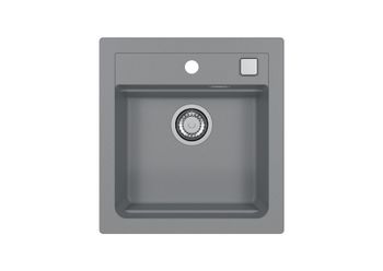 Мойка для кухни ALVEUS GRANITAL ATROX 20 CONCRETE - G81 470 X 500 1X в комплекте с сифоном 1132823, — фото 1, Кухонные мойки