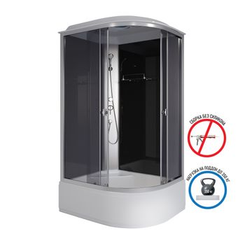 Душевая кабина Niagara Eco E120/80/40L/TN (120х80х215) высокий поддон(40см),стекло тонированное,4 ме — фото 2, Душевые кабины