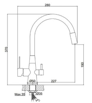 Смеситель для кухни Haiba HB76858-8 Хром Белый — фото 2, Смесители для кухни