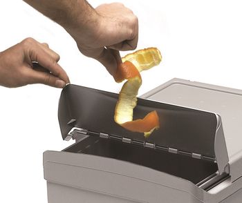 Система сортировки мусора ALBIO 30 1X16 L+2X7,5 L серый пластик ALVEUS, — фото 2, Системы сортировки мусора