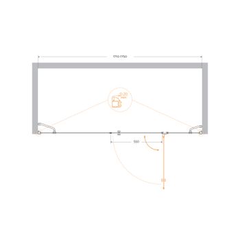 Душевая дверь CEZARES VERONA-W-B-13-80+60/40-C-Cr — фото 3, Душевые двери в нишу