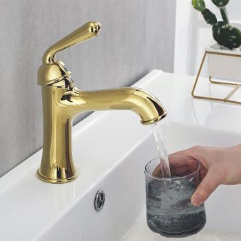 Смеситель для раковины Rose R02E R0201E Золото — фото 3, Смесители для раковины