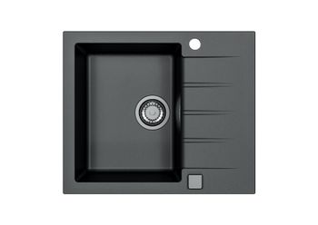 Мойка для кухни ALVEUS GRANITAL CADIT 10 CARBON - G91 590 X 500 1X в комплекте с сифоном 1132823, — фото 1, Кухонные мойки